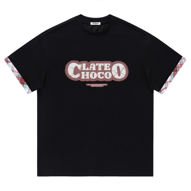 13708973.i.t CHOCOOLATE条纹格纹袖口LOGO短袖T恤男女