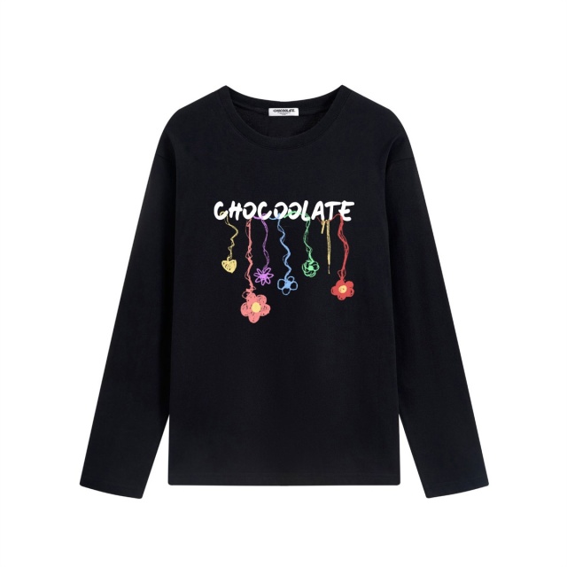 13708382.i.t CHOCOOLATE多巴胺LOGO花朵长袖全棉T恤男