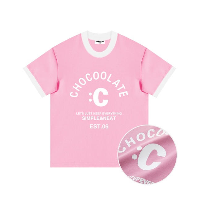 13708758.i.t CHOCOOLATE女装夏季舒适字母圆领印花短袖T恤