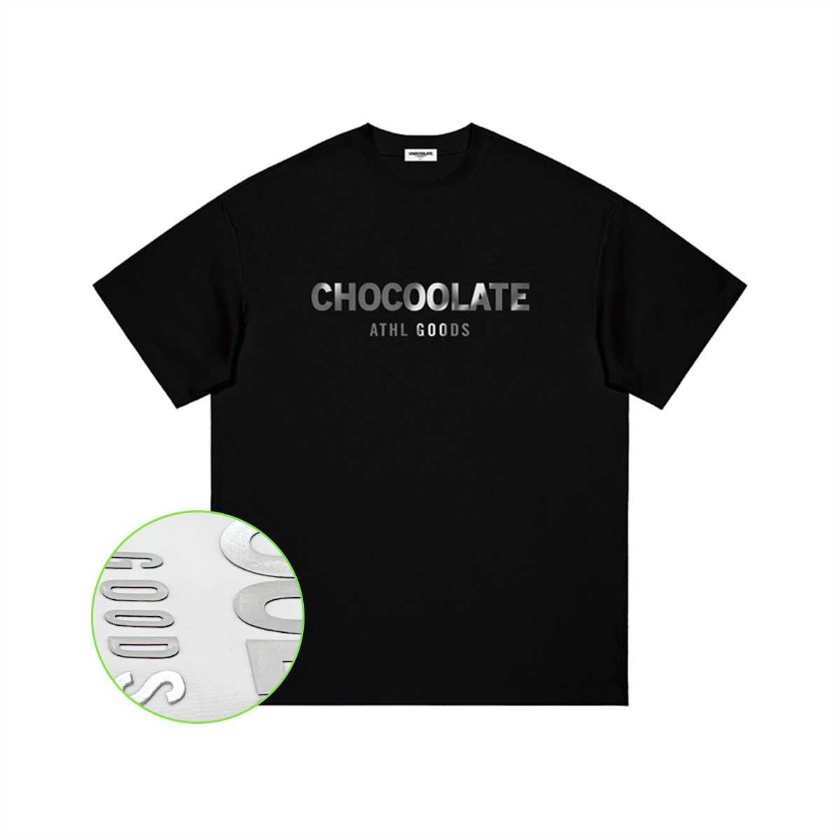 13709019.CHOCOOLATE【刻字模工艺】渐变LOGO全棉男T恤短袖