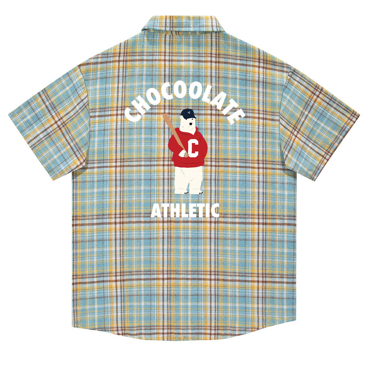 13708101.i.t CHOCOOLATE背面LOGO印花格纹短袖衬衫男装
