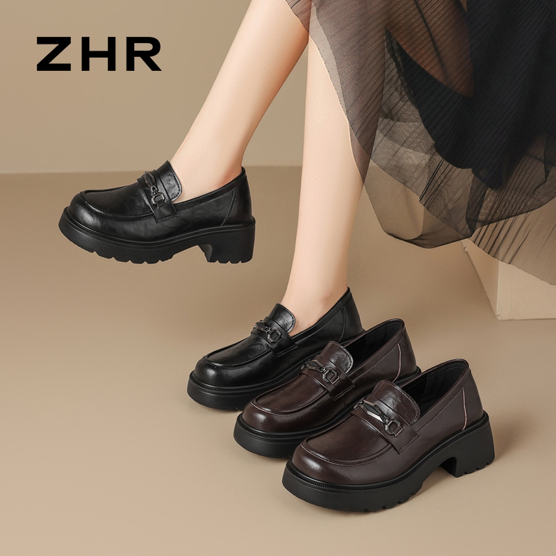13007987.【ZHR则则】乐福鞋圆头套脚厚底女鞋[超纤]