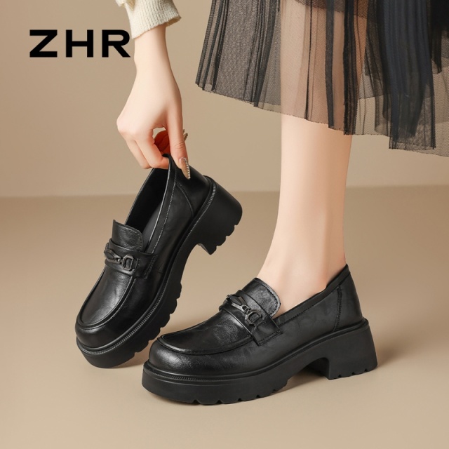13007987.【ZHR则则】乐福鞋圆头套脚厚底女鞋[超纤]