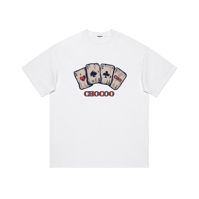 13709966.i.t CHOCOOLATE复古扑克卡牌宽松全棉短袖T恤男女