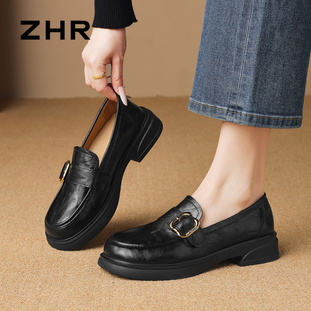 13008035.【ZHR则则】乐福鞋圆头套脚厚底女鞋[超纤]
