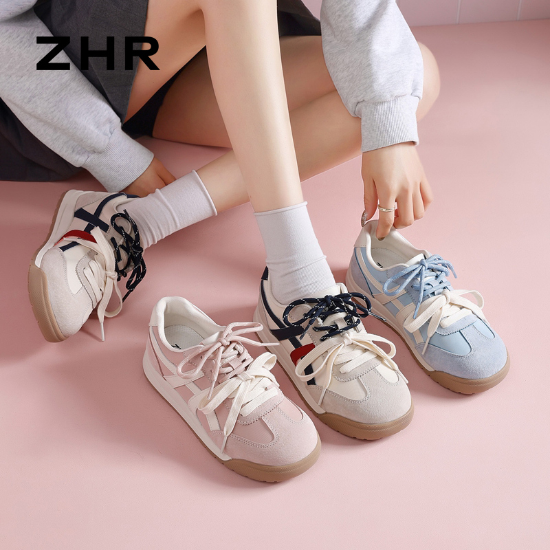 13008020.【ZHR则则】德训鞋圆头系带平底女鞋[雨伞布+猪巴戈+超纤]