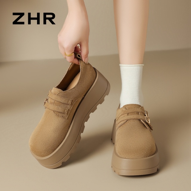 13007920.【ZHR则则】勃肯鞋圆头套脚厚底女鞋[羊京绒]