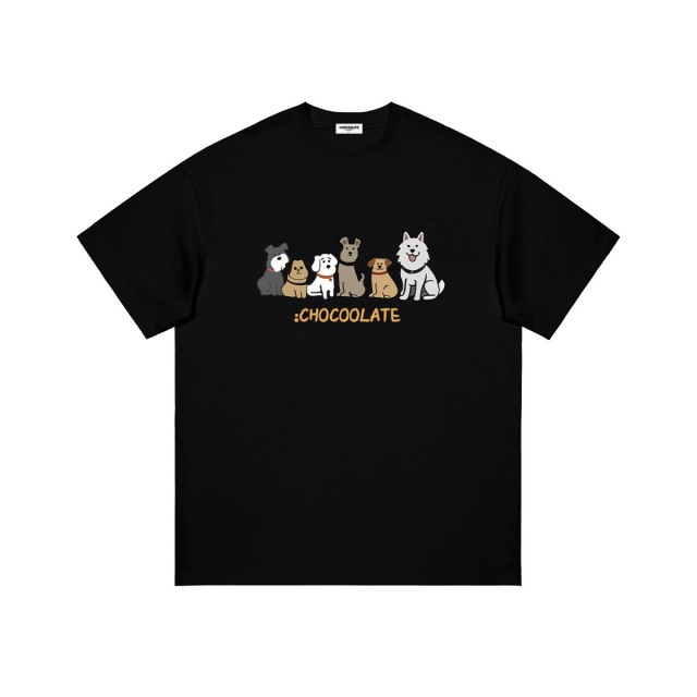 13709961.i.t CHOCOOLATE卡通小狗LOGO印花全棉短袖T恤男女情侣