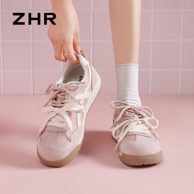 13008020.【ZHR则则】德训鞋圆头系带平底女鞋[雨伞布+猪巴戈+超纤]