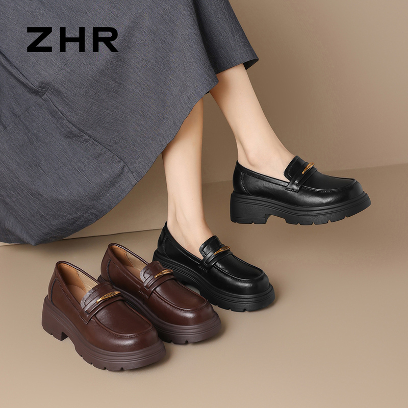 13007886.【ZHR则则】乐福鞋圆头套脚厚底女鞋[超纤]