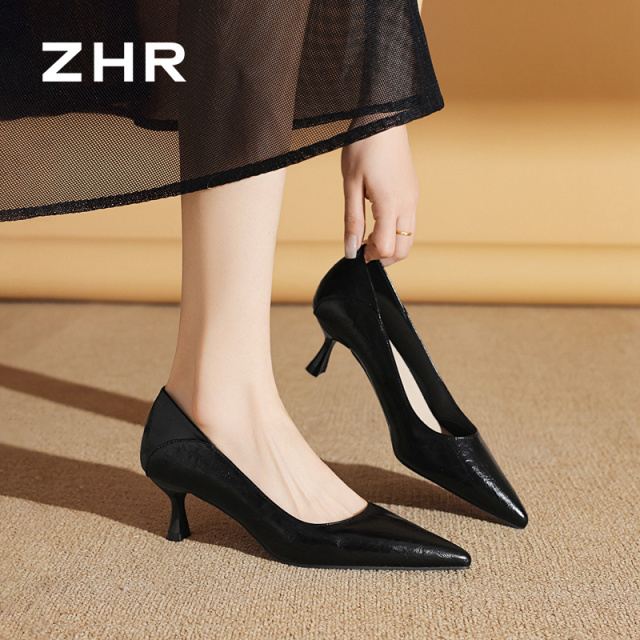 13008007.【ZHR则则】高跟鞋尖头套脚细跟女鞋[PU]