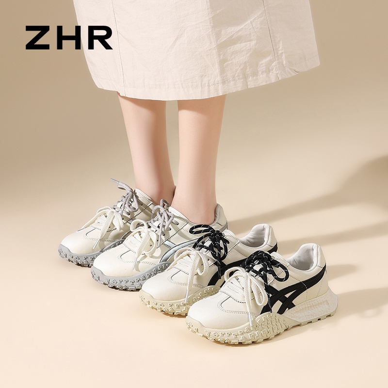 13007978.【ZHR则则】阿甘鞋圆头系带厚底女鞋[牛剖层移膜革+超纤]