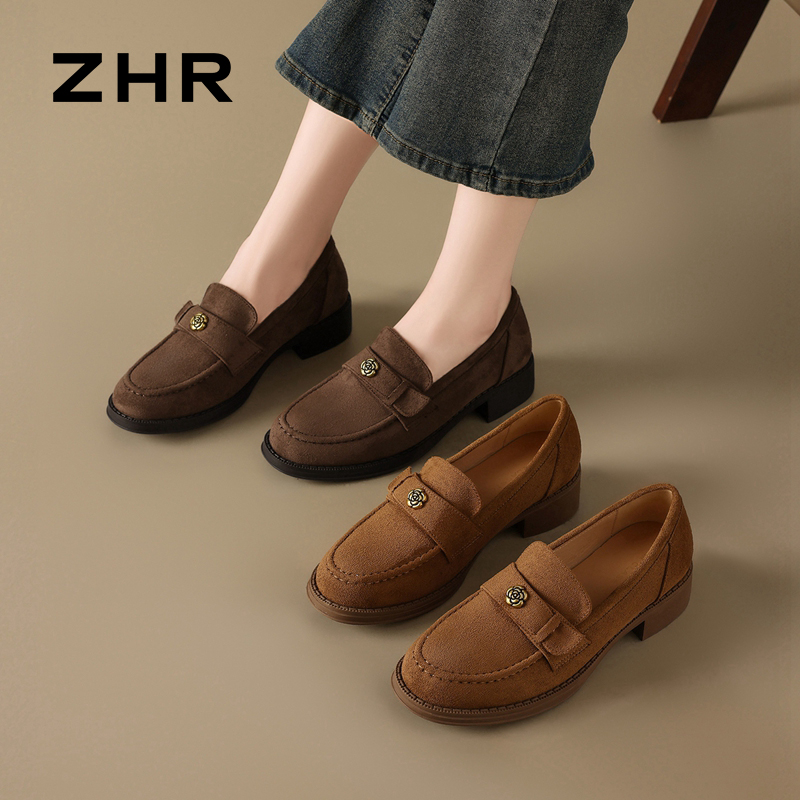 13007948.【ZHR则则】乐福鞋圆头套脚平底女鞋[羊京绒]