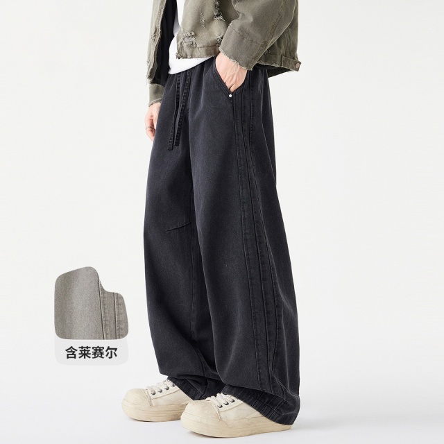 13711880.it UGD含莱赛尔秋冬季重磅水洗弯刀裤宽松直筒休闲裤