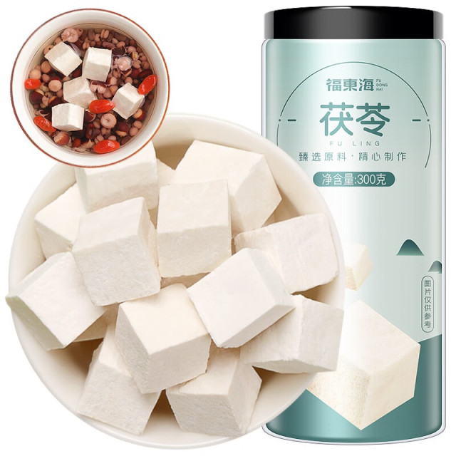 13023704.【福东海】茯苓300克/罐1.2-1.4cm大直径