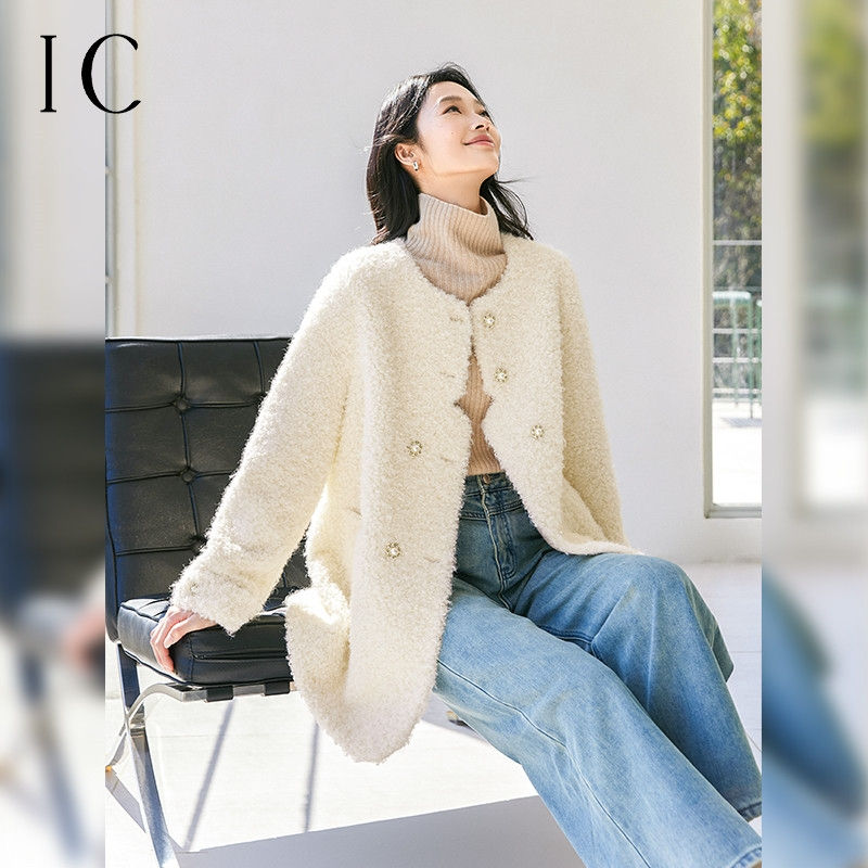 13029910.cleanfit浪漫松弛感香风毛毛外套女2025新款冬通勤休闲宽松加厚