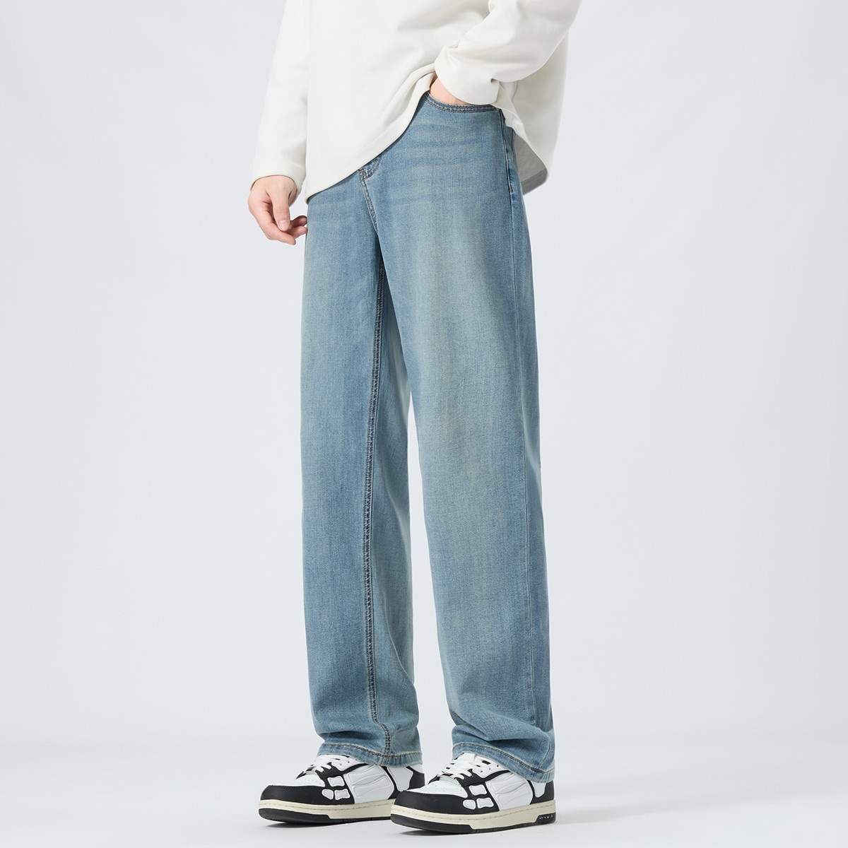 13713574.fingercroxx夏季新品莱赛尔软牛仔休闲裤透气男款长裤