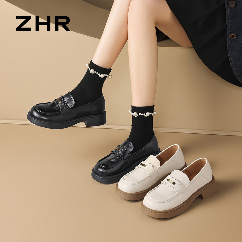 13033617.【ZHR则则】乐福鞋圆头套脚厚底女鞋[超纤]