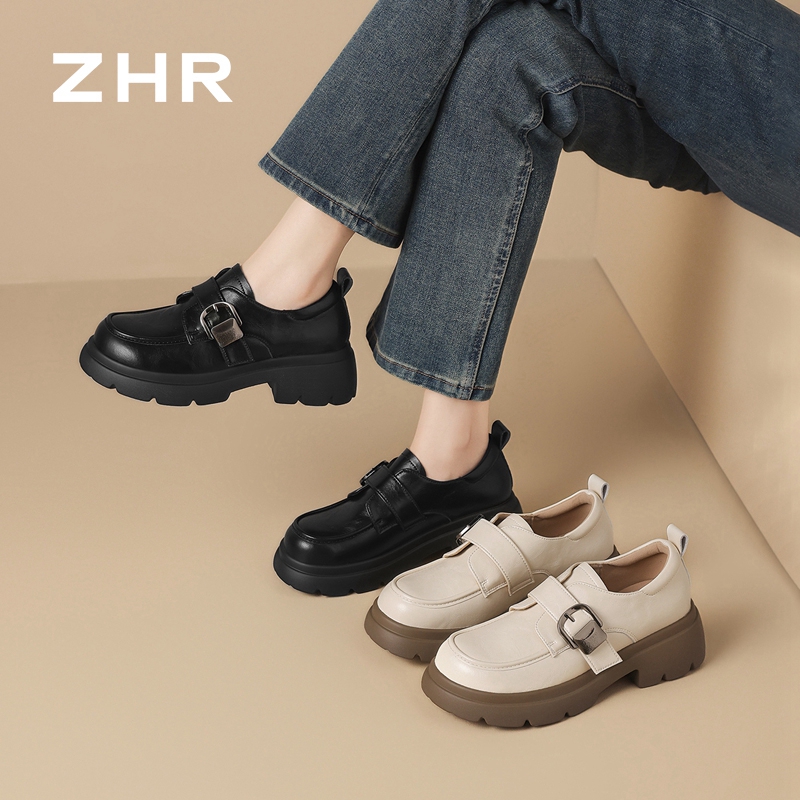 13033609.【ZHR则则】深口单鞋圆头魔术贴厚底女鞋[超纤]