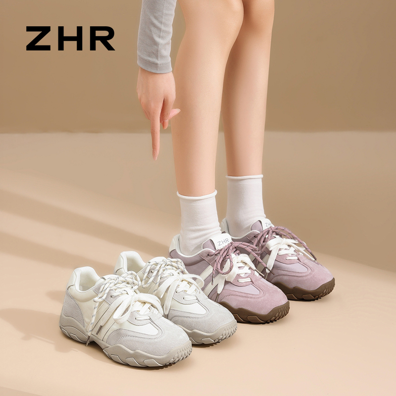 13033600.【ZHR则则】阿甘鞋圆头系带平底女鞋[猪巴戈+雨伞布+PU]
