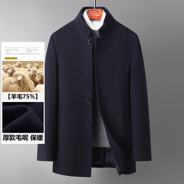 13030818.鳄鱼恤【线下款】秋冬75%羊毛含量商务加长款毛呢大衣