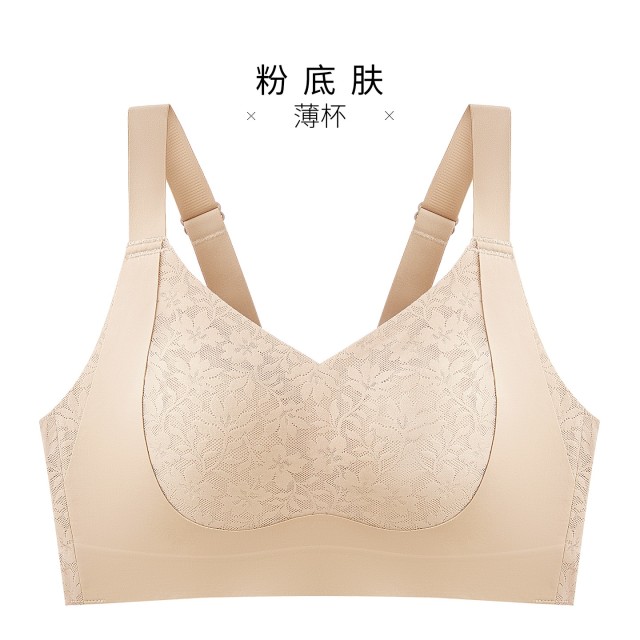 13086682.大胸内衣全罩杯薄款聚拢防下垂无钢圈提拉全包显胸小文胸罩