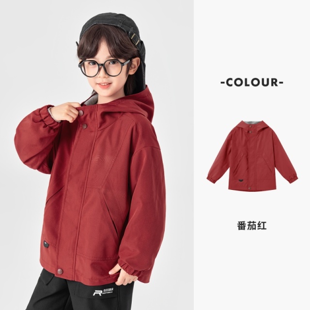 13311115.男童外套春秋款户外防泼水薄绒软壳服儿童时尚简约拜年服休闲上衣