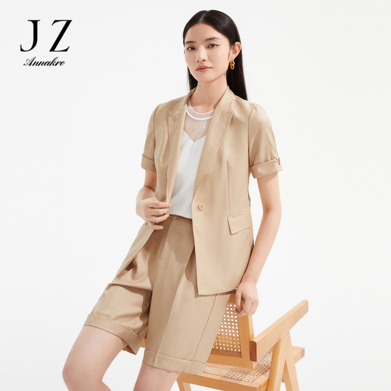 13093280.JZ玖姿商场同款翻驳领西装女装夏季新款通勤OL外套JWCX40209