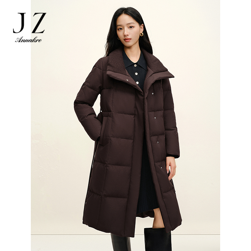 13091929.JUZUI玖姿琥珀流光风收腰鸭绒长款羽绒服女2025冬季新款JTFD03103