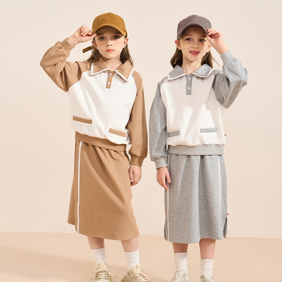 13112890.女童卫衣套装2026春装儿童外套裙子运动休闲中大童两件套