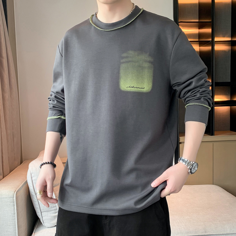 13113869.7-CHAOY春秋新款男式圆领美式潮牌设计感长袖T恤【7-CHAOY男装QD】