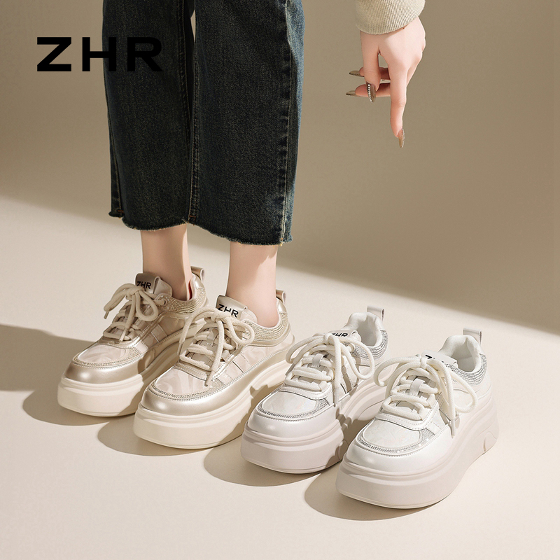 13122577.【ZHR则则】小白鞋圆头系带厚底女鞋[超纤]