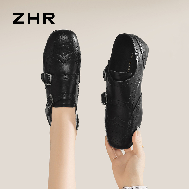 13122564.【ZHR则则】深口单鞋圆头魔术贴平底女鞋[PU]
