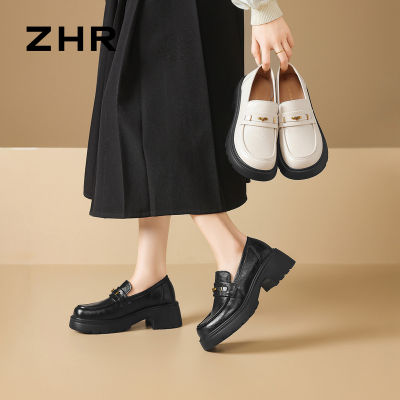 13122660.【ZHR则则】乐福鞋圆头套脚厚底女鞋[超纤]