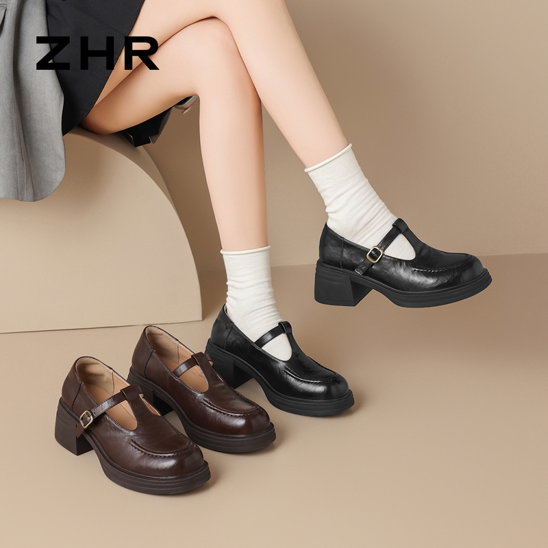 13122603.【ZHR则则】JK鞋圆头套脚厚底女鞋[PU]