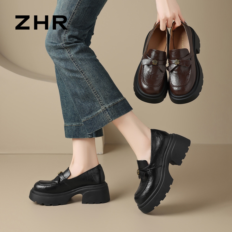 13122604.【ZHR则则】乐福鞋圆头套脚厚底女鞋[超纤]