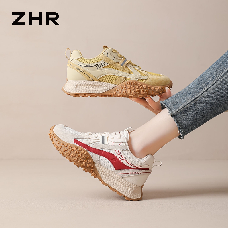 13122647.【ZHR则则】阿甘鞋圆头系带厚底女鞋[网布]