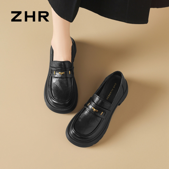 13122660.【ZHR则则】乐福鞋圆头套脚厚底女鞋[超纤]