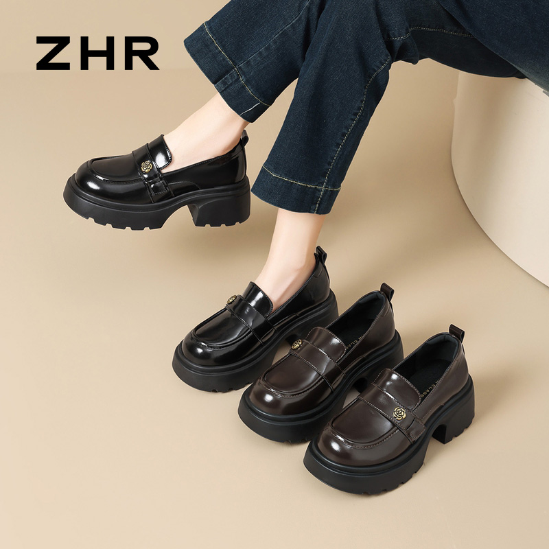 13122634.【ZHR则则】乐福鞋圆头套脚厚底女鞋[超纤]