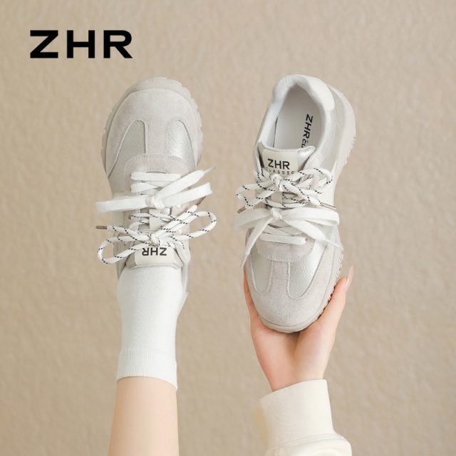 13122618.【ZHR则则】阿甘鞋圆头系带平底女鞋[超纤+头层猪皮]