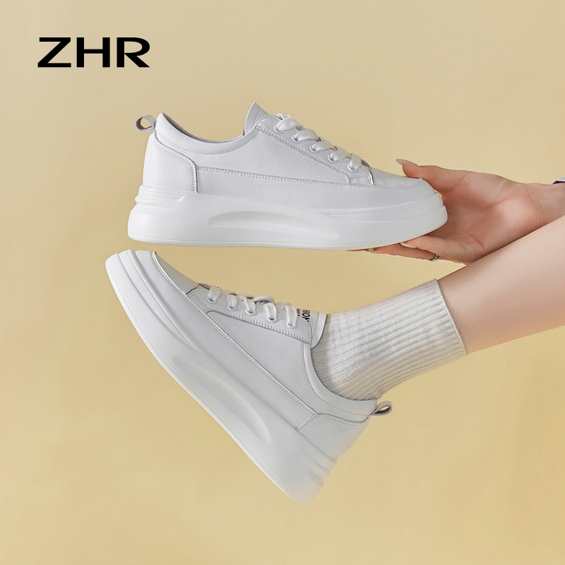 13130205.【ZHR则则】小白鞋圆头系带厚底女鞋[超纤]
