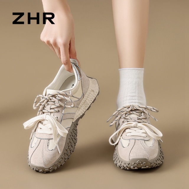 13130194.【ZHR则则】阿甘鞋圆头系带厚底女鞋[猪巴戈+雨伞布]