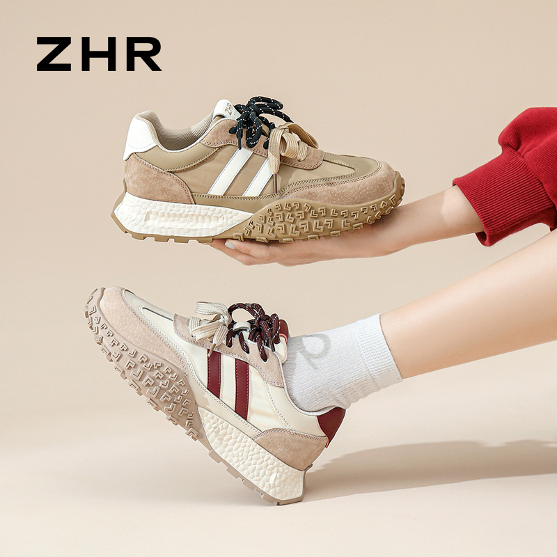 13130233.【ZHR则则】阿甘鞋圆头系带厚底女鞋[牛津布+猪巴戈+超纤]