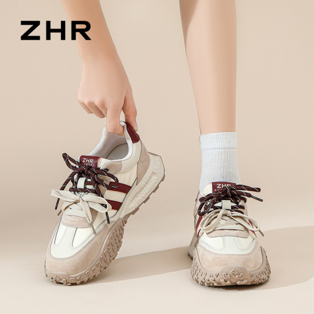 13130233.【ZHR则则】阿甘鞋圆头系带厚底女鞋[牛津布+猪巴戈+超纤]