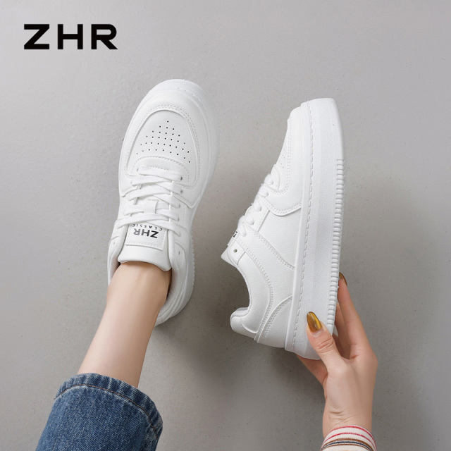 13130256.【ZHR则则】小白鞋圆头系带厚底女鞋[PU]