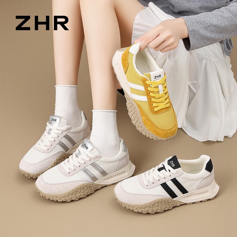 13131848.【ZHR则则】阿甘鞋圆头系带厚底女鞋[网布+猪巴戈+PU]