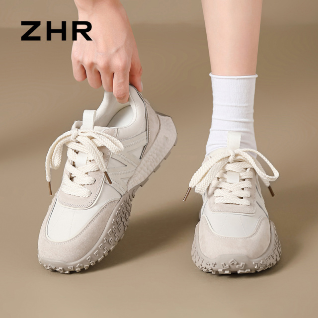13131854.【ZHR则则】阿甘鞋圆头系带厚底女鞋[牛津布+猪八戈+超纤]