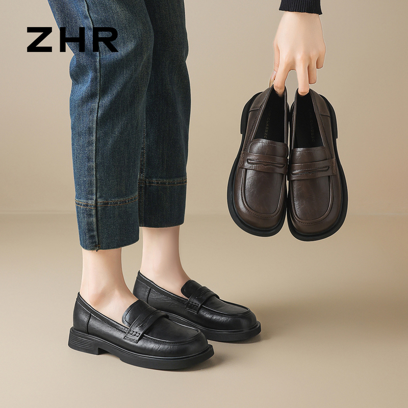 13131839.【ZHR则则】乐福鞋圆头套脚平底女鞋[PU]