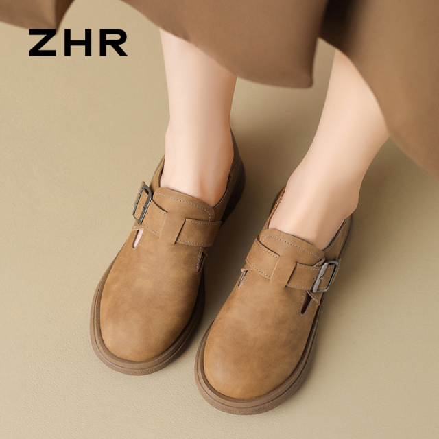 13131846.【ZHR则则】勃肯鞋圆头套脚平底女鞋[PU]