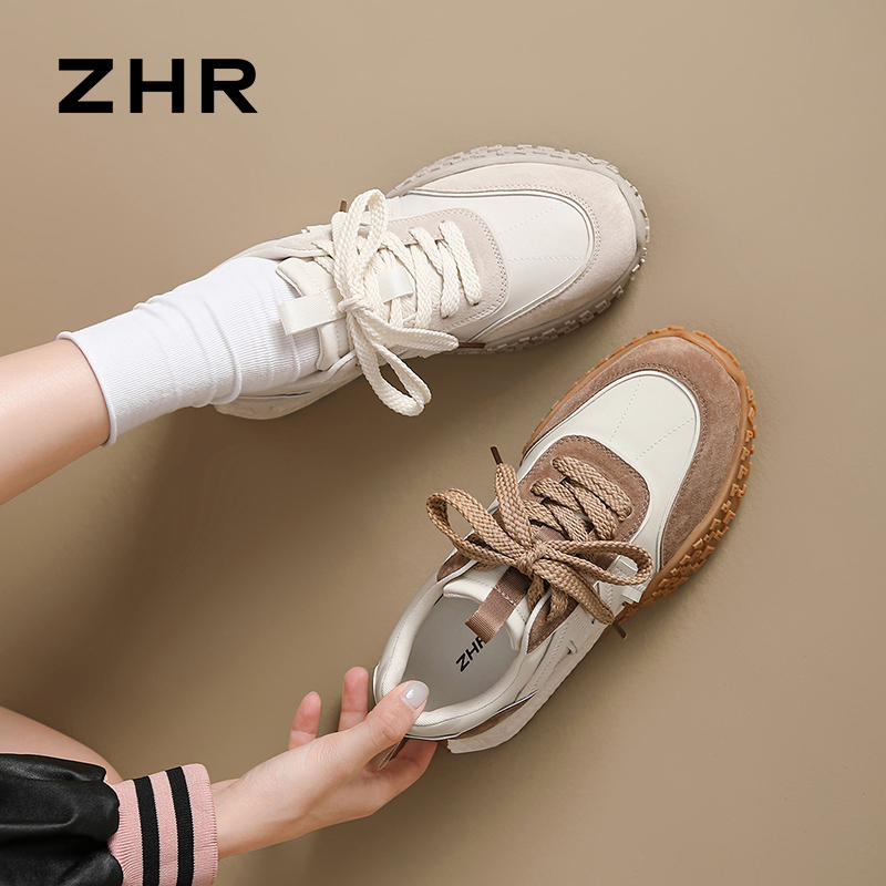 13131854.【ZHR则则】阿甘鞋圆头系带厚底女鞋[牛津布+猪八戈+超纤]